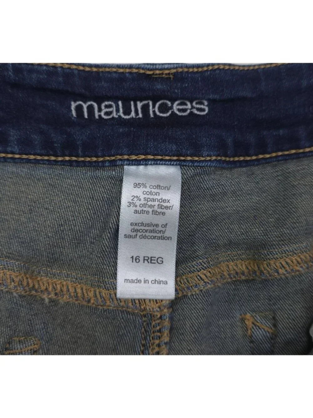 Maurices Distressed Dark Wash Straight-Leg Jeans Size 16 Regular Womens